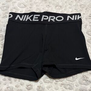 Nike Pro Black Shorts with White Logo